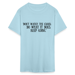 Unisex Classic  Watch the Clock Print T Shirt - powder blue