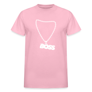 Unisex Adult Gildan Ultra Cotton Boss Print T Shirt - light pink