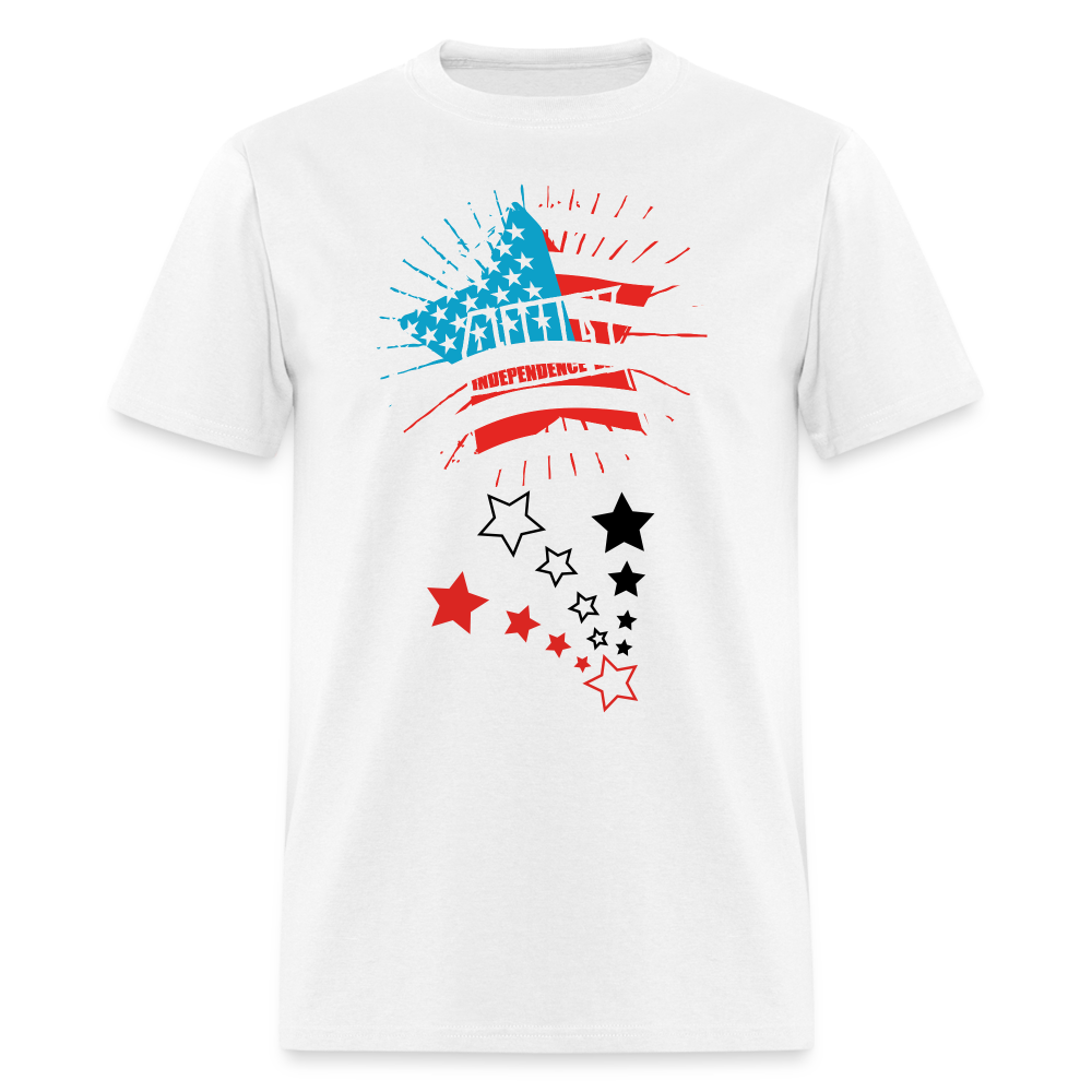 Unisex Independence Day Print T Shirt - white