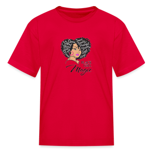 Girls Fruit of the Loom Black Girl Print T Shirt - red