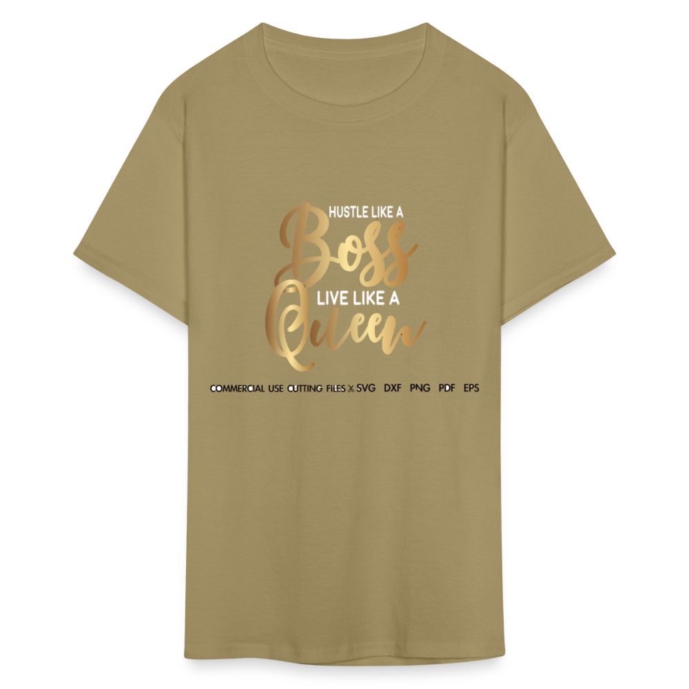 Women's Classic Boss Queen Print T Shirt - khaki