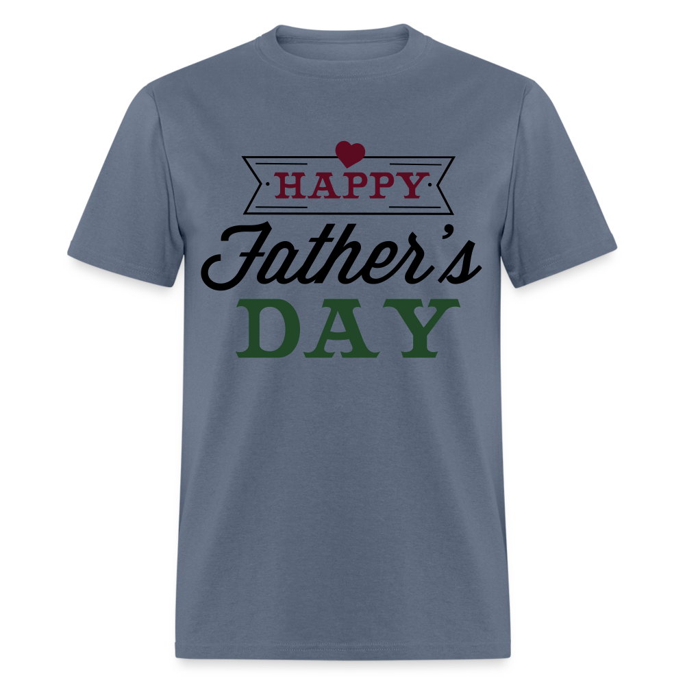 Unisex Father's Day Print T Shirt - denim