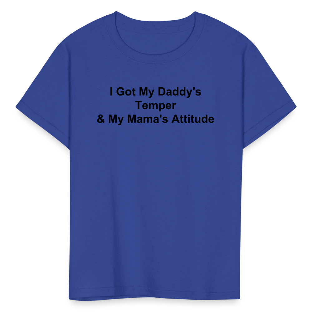 Kids Unisex Attitude Custom T Shirt - royal blue