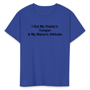 Kids Unisex Attitude Custom T Shirt - royal blue