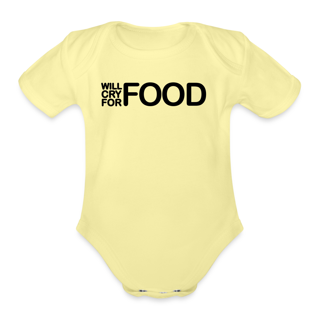 Babies Unisex Short Sleeve Baby Bodysuit - washed yellow