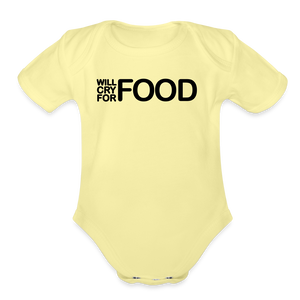 Babies Unisex Short Sleeve Baby Bodysuit - washed yellow