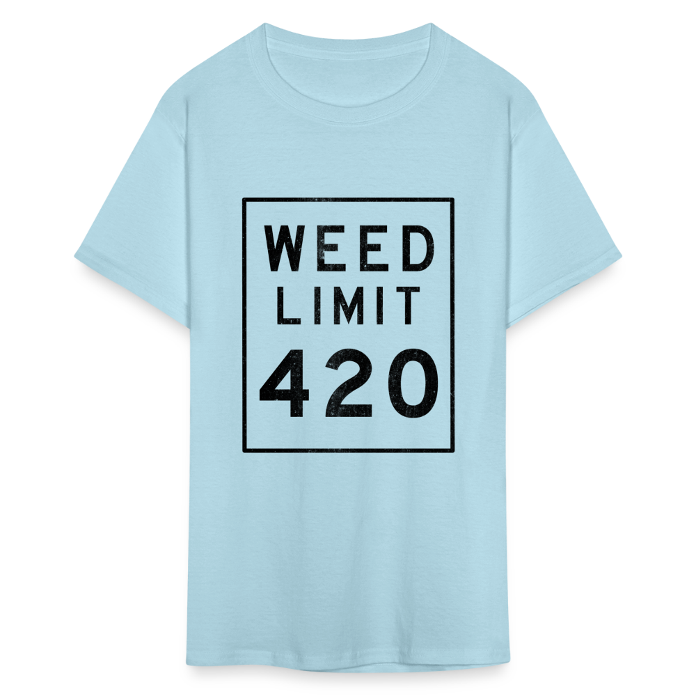 Unisex Weed Limit 420 Print T Shirt - powder blue