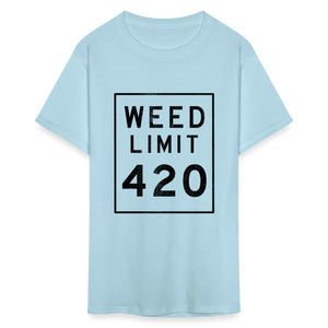 Unisex Weed Limit 420 Print T Shirt - powder blue