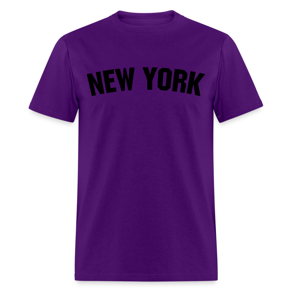 Unisex New York Print T Shirt - purple