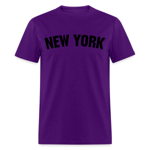 Unisex New York Print T Shirt - purple