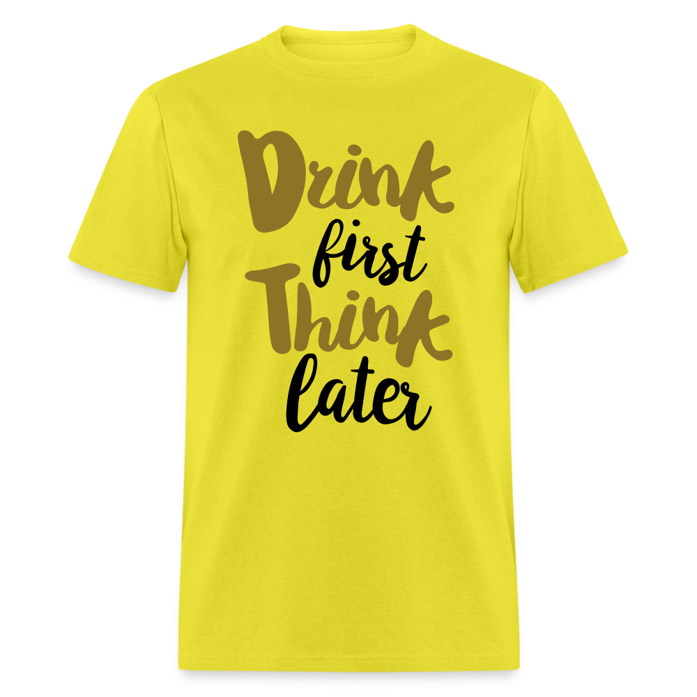 Unisex Drink Print T Shirt - yellow