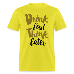 Unisex Drink Print T Shirt - yellow