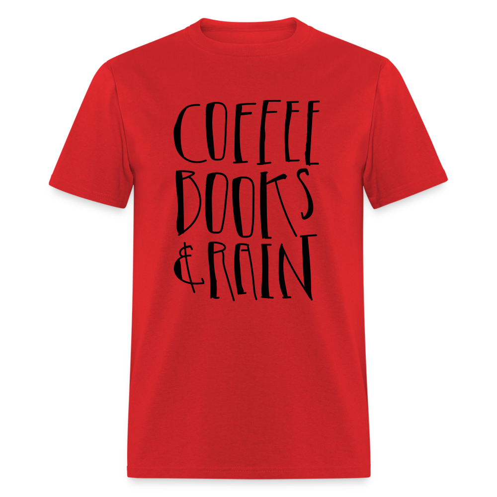 Unisex Coffee Print T Shirt - red