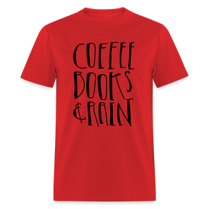 Unisex Coffee Print T Shirt - red