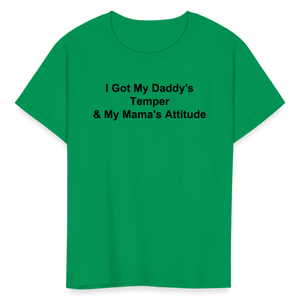 Kids Unisex Attitude Custom T Shirt - kelly green