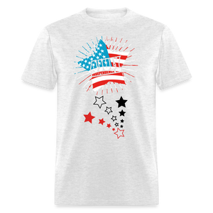 Unisex Independence Day Print T Shirt - light heather gray