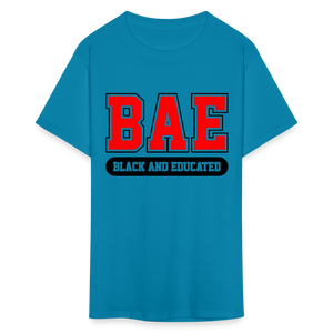 Unisex Classic Bae Print Fruit of The Loom T Shirt - turquoise