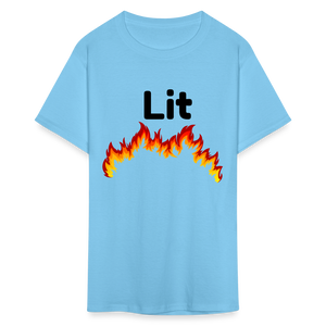 Unisex Lit Print T Shirt - aquatic blue