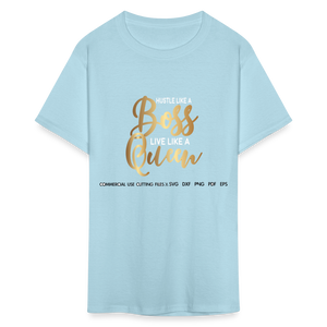 Women's Classic Boss Queen Print T Shirt - powder blue