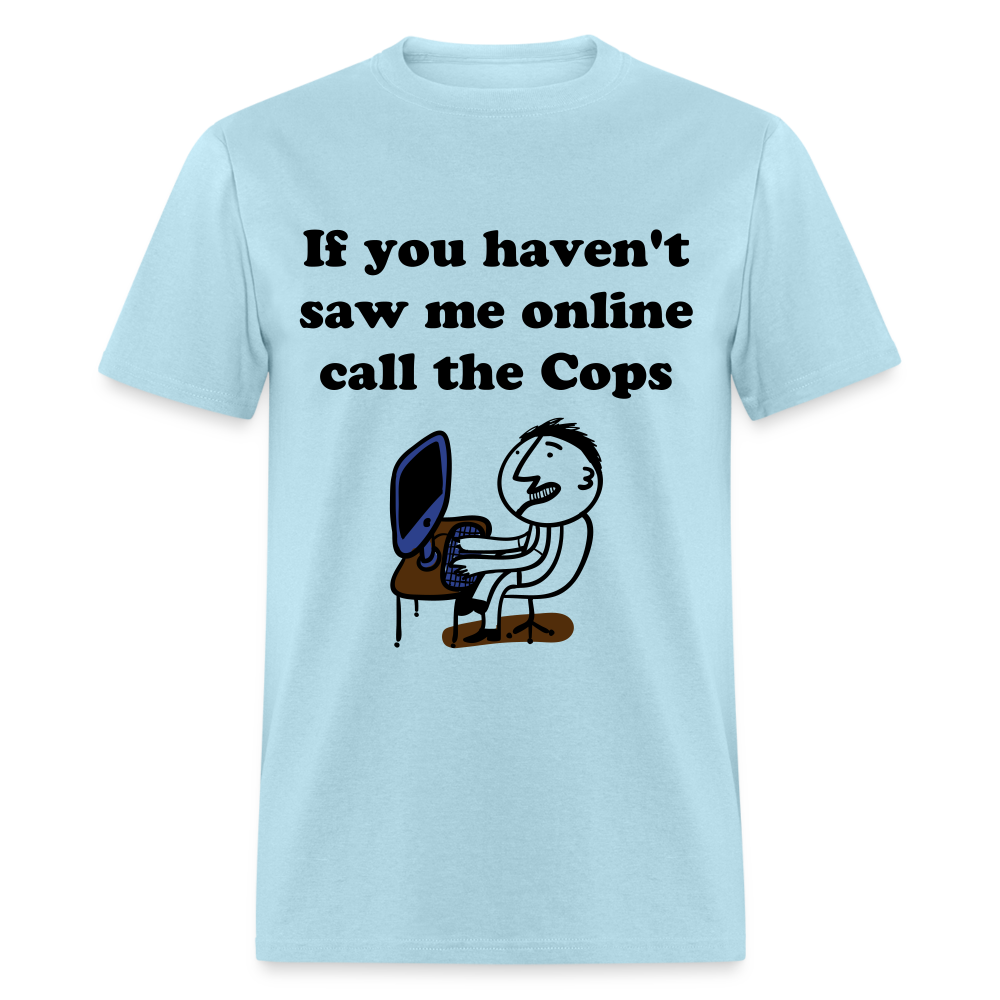 Unisex Social Media Print T Shirt - powder blue