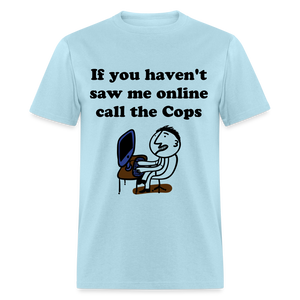 Unisex Social Media Print T Shirt - powder blue