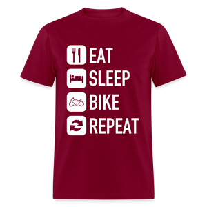 Unisex Classic Custom Sleep Repeat T Shirt - burgundy