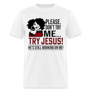 Women's Classic Jesus Print T Shirt - white