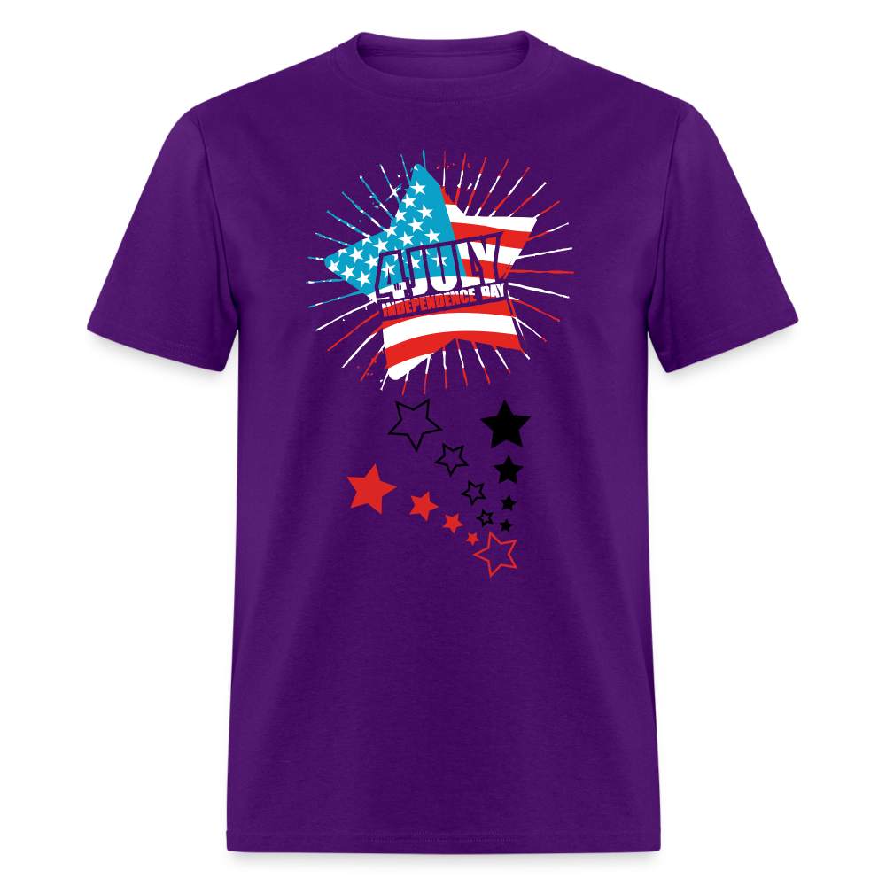 Unisex Independence Day Print T Shirt - purple