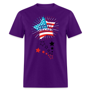 Unisex Independence Day Print T Shirt - purple
