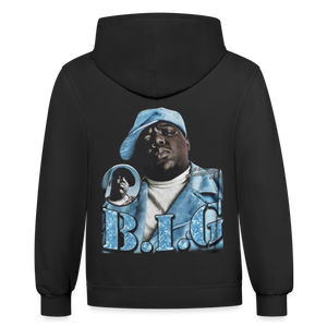 Unisex Contrast Biggie Print Hoodie - black/asphalt