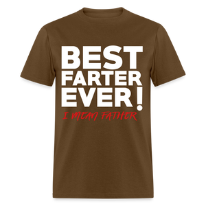 Men's Best Father Ever Print T-Shirt - brown