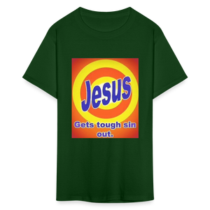 Unisex Classic Jesus Print T Shirt - forest green