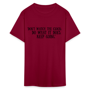 Unisex Classic  Watch the Clock Print T Shirt - burgundy