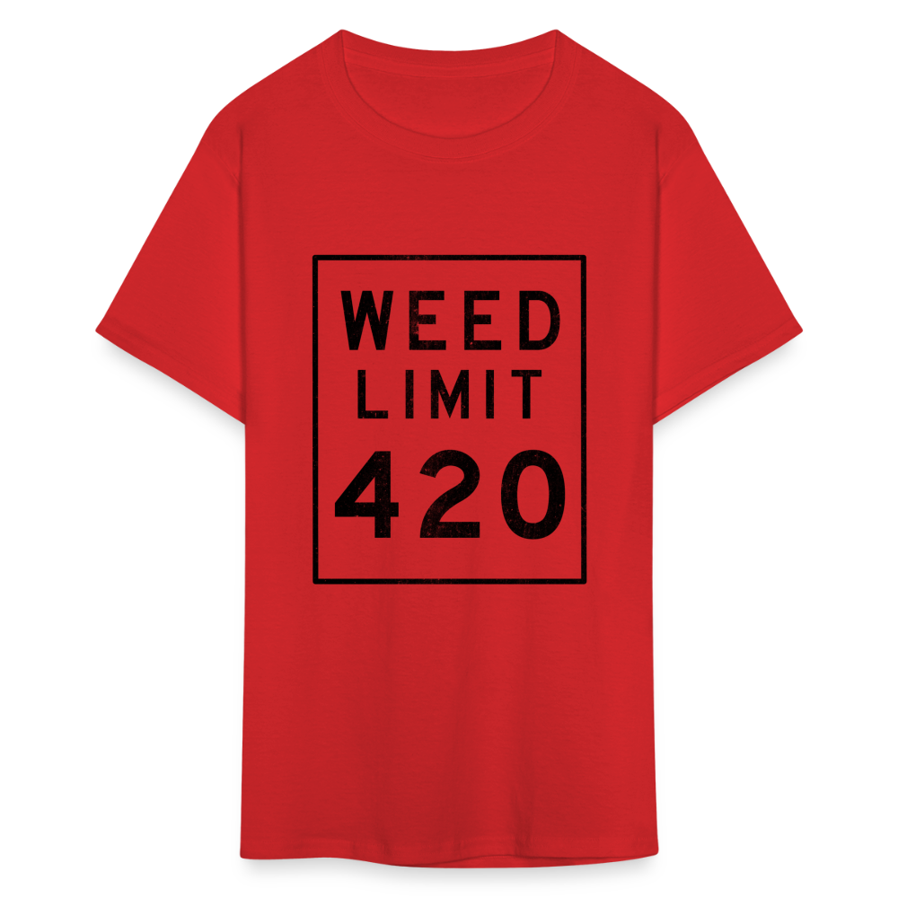 Unisex Weed Limit 420 Print T Shirt - red