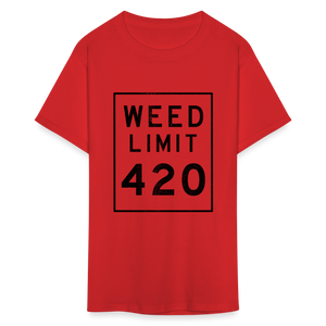 Unisex Weed Limit 420 Print T Shirt - red