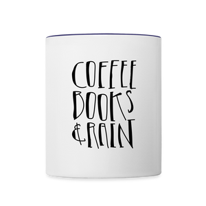 Contrast Coffee Print Mug - white/cobalt blue