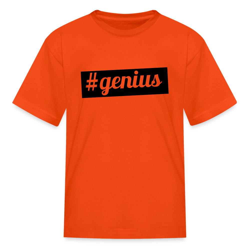 Kids' Hashtag Era Genius T Shirt - orange