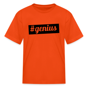 Kids' Hashtag Era Genius T Shirt - orange