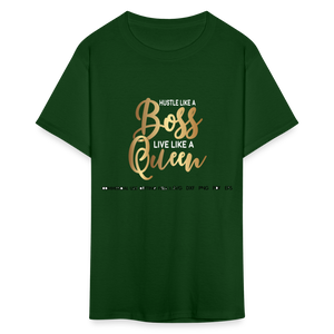 Women's Classic Boss Queen Print T Shirt - forest green