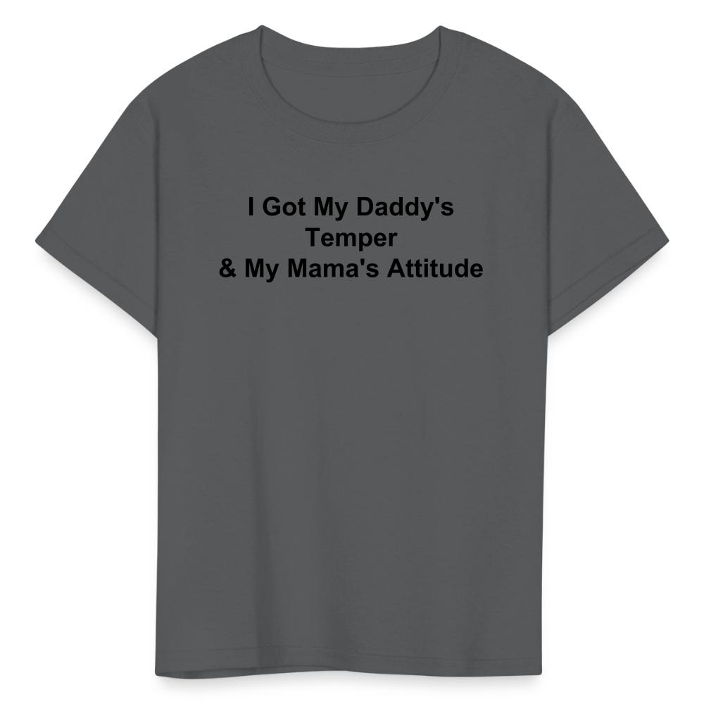 Kids Unisex Attitude Custom T Shirt - charcoal