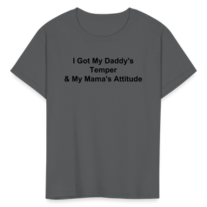 Kids Unisex Attitude Custom T Shirt - charcoal