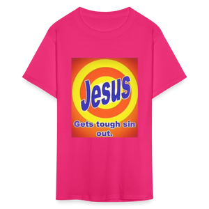 Unisex Classic Jesus Print T Shirt - fuchsia