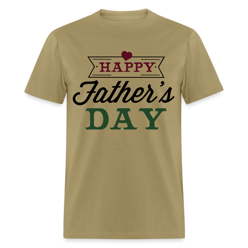 Unisex Father's Day Print T Shirt - khaki