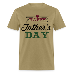 Unisex Father's Day Print T Shirt - khaki