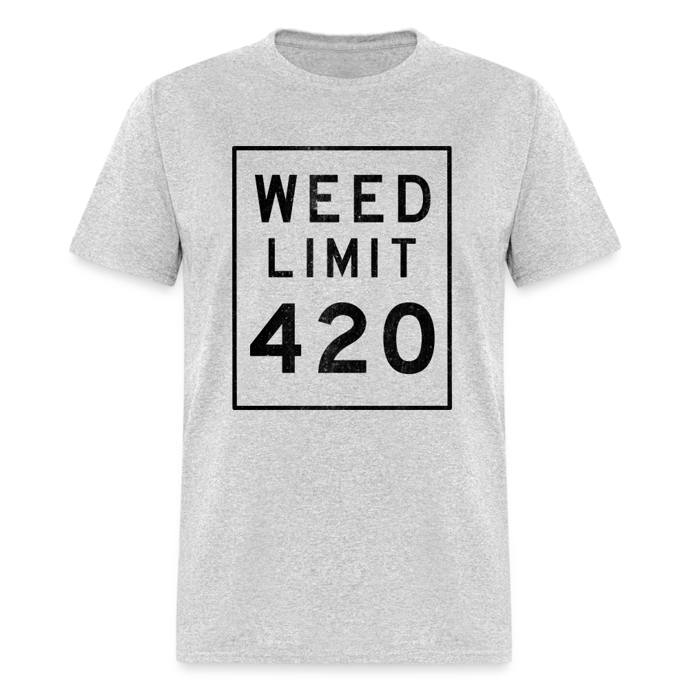 Unisex Weed Limit 420 Print T Shirt - heather gray