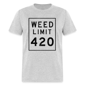 Unisex Weed Limit 420 Print T Shirt - heather gray