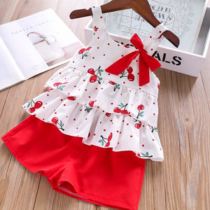 Kid Girls 2 Piece Love Print Shorts Set