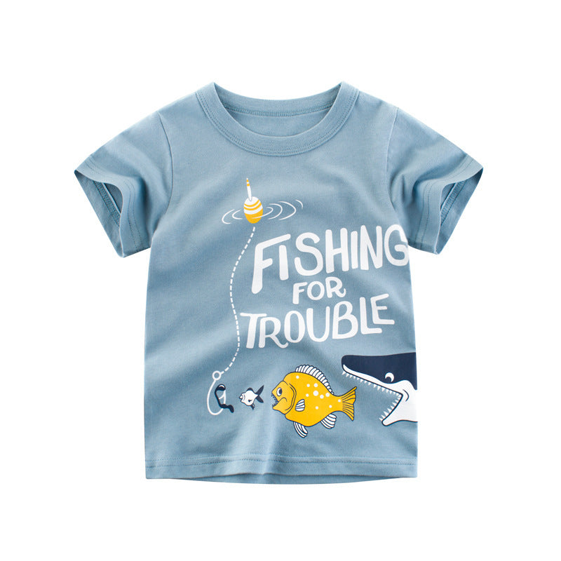 Unisex Babies Custom Fishing for Trouble short sleeve T-shirt