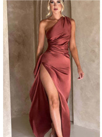 Girls Sexy Elegant Satin Prom Dress