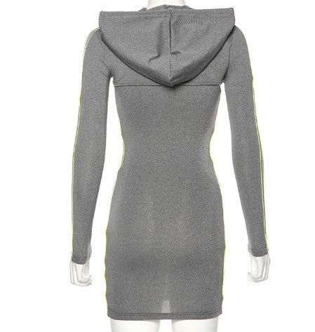 Women's One Piece Long Sleeve Hooded Jumpsuit Dress